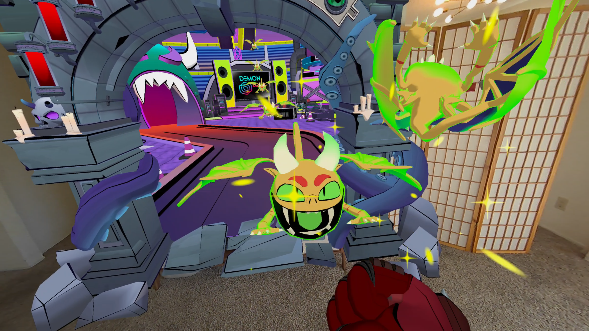 Demons invading a mixed reality room